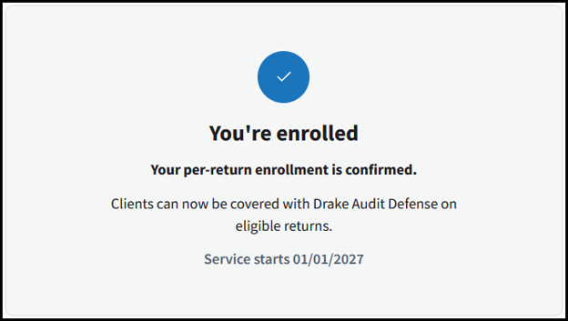 Per-return enrollment confirmed